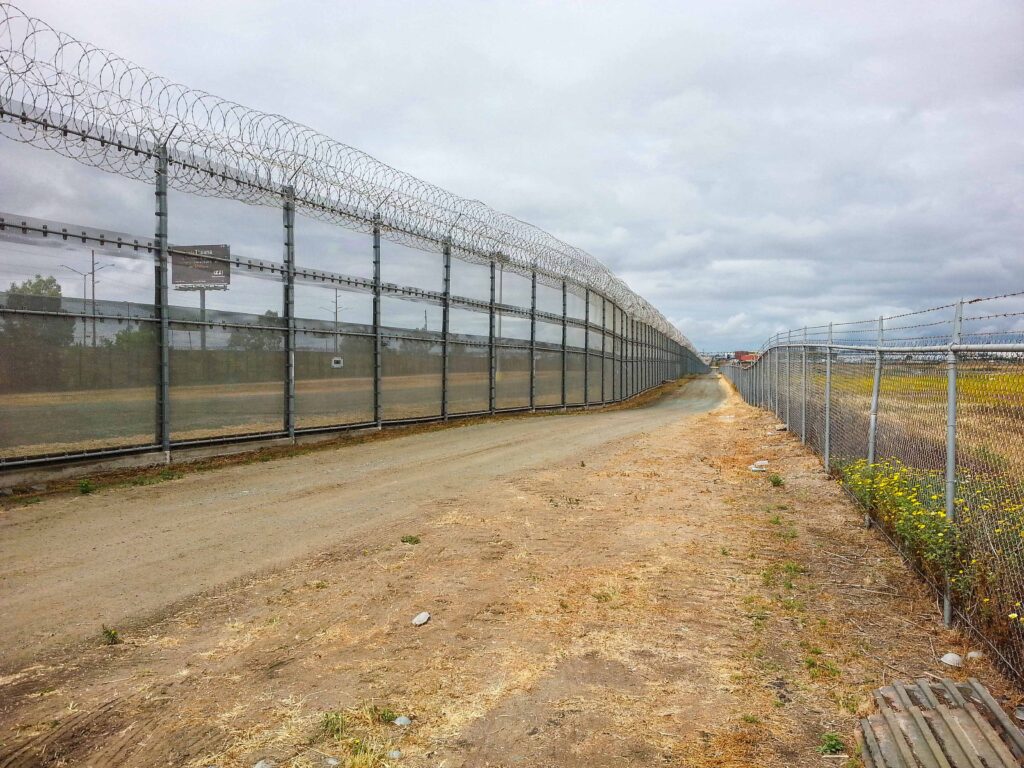 Border fencing at California-Mexico border.
